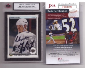 WAYNE GRETZKY SIGNIERT 1990-91 OBERDECK HOCKEYKARTE #54 JSA KSA AUTOGRAMM AUTO - Bild 1 von 2