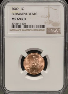 2009-P 1C Lincoln-Formative Years RD Cent NGC MS68 RD Rare Top Grade @3392 - Picture 1 of 3