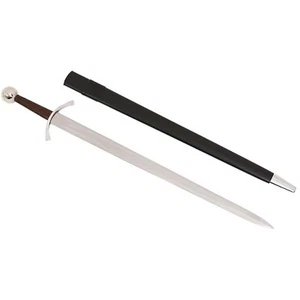 Medieval Arming Sword Carbon Steel Blade SCA Knight One Handed Leather Scabbard - Picture 1 of 15