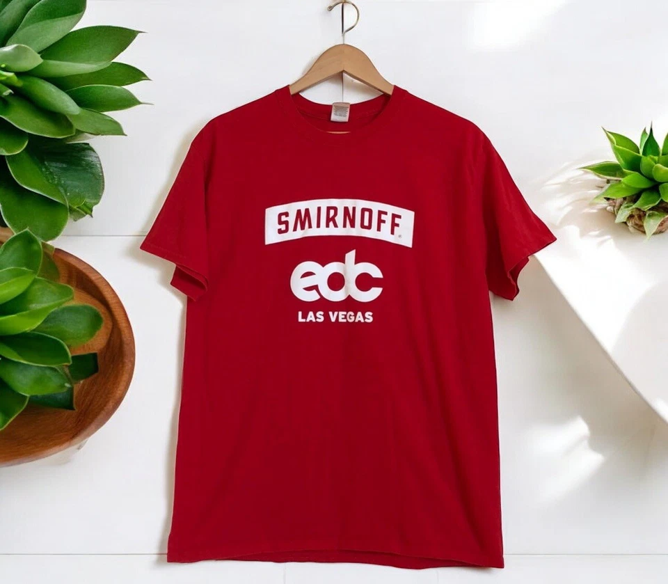 Smirnoff EDC Las Vegas tee Red T Shirt Men’s Size L Large - Image 1 of 4