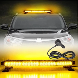 27" LED Emergency Rooftop Light Bar Car Truck Warning 360° Coverage Amber Light - Picture 1 of 11