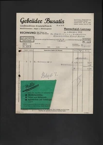 REMSCHEID-LENNEP, Rechnung 1935, Gebrüder Busatis GmbH Landmaschinen-Ersatzteil- - Bild 1 von 1