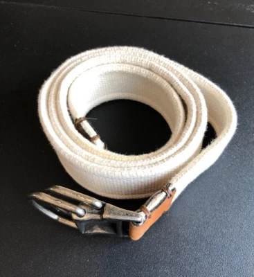 Cinturón Vintage La Martina Cuero Blanco Marrón Foto 1 de 4