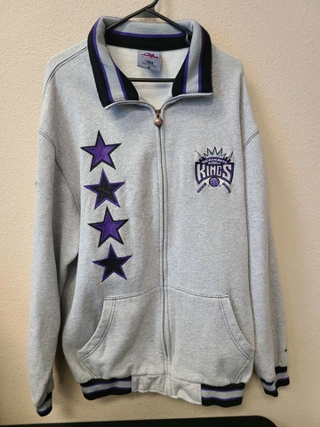 Sacramento Kings Authentic Showtime Zip Up Sweat Jacket Sz Medium Cover