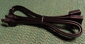 2 LOT 26 AWG SATA Serial ATA CABLE 16" BLACK - 1 STRAIGHT 1 90deg ENDS FREE SH - Picture 1 of 1