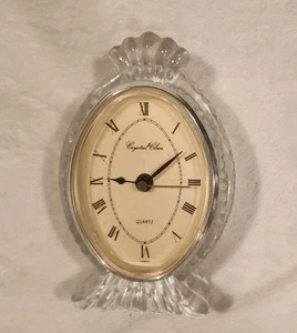 Crystal Clear Shelf Mantle Clock Roman Numeral - Picture 1 of 5