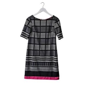 Eliza J Damen schwarz bunt Rundhalsausschnitt Kurzarm Etui Strickkleid - 6P - Bild 1 von 9