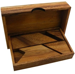 T Letter With Box - Wooden Puzzle Brain Teaser - Picture 1 of 4