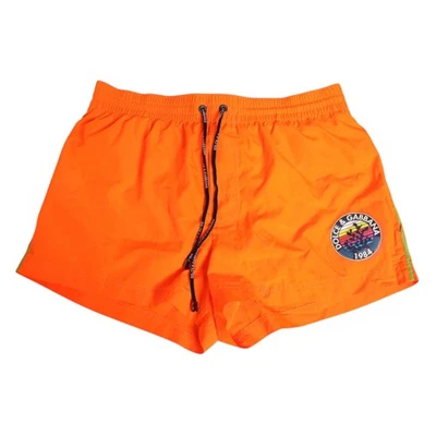 DOLCE & GABBANA Swimwear Orange Polyester Beachwear Men Shorts IT4 / US S 420usd - Image 1 of 4