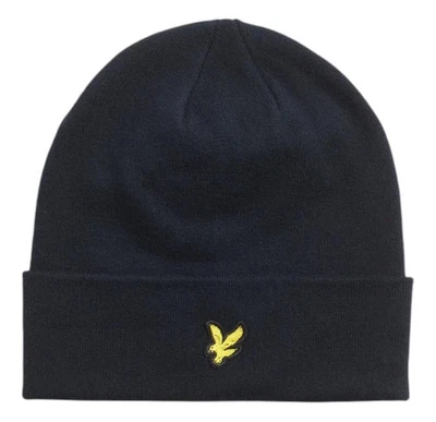 LYLE & SCOTT COTTON MERINO BEANIE DARK NAVY, NEW! CASUAL Foto 1 de 2