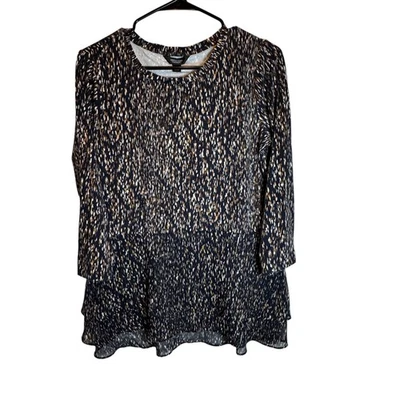 Top pulóver Simply Vera Vera Wang para mujer talla mediana gris/negro/blanco/marrón Foto 1 de 4