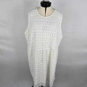 BB Dakota Dress Women's 24 White Crochet Lined Floral Sleeveless - Picture 1 of 21