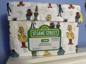 SESAME STREET Characters COTTON Twin Size Sheet Set (ELMO BERT ERNIE BIG BIRD) - Picture 1 of 3