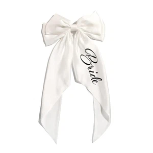 Sustainable White Fabric Bridal Hair Accessory Typical Bend Design For Wedding - Picture 1 of 8