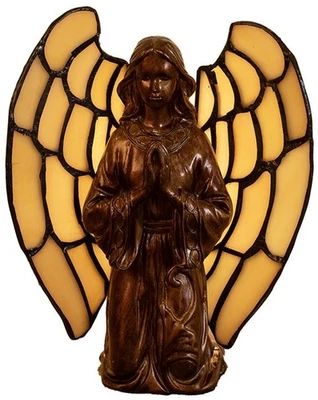 Engelsfigur bronze mit leuchtenden Flügeln 18x20 cm - Bild 1 von 4