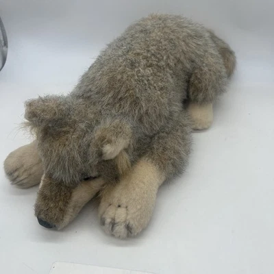 Fiesta LYING WOLF Plush 5126 Gray Fur Stuffed Animal EUC - Image 1 of 4