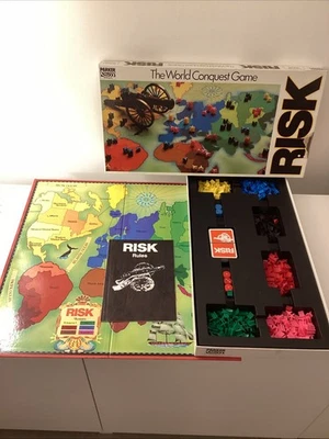 Risk Board Game  Parker  World Conquest Game  Vintage 1985   - Image 1 of 4
