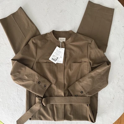 NWT Sezane Edith Safari Jumpsuit  Stretch Cotton Zip Front Coverall 40 / 8 - Image 1 of 4