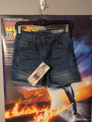 Silver Crush Sculpted Mid Waist Blue Denim Shorts Junior Size 7 NWT - Image 1 of 4
