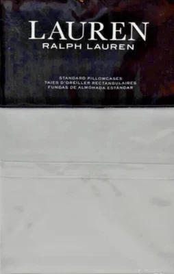 Fronhas Lauren Ralph Lauren Spencer cetim sólido padrão sálvia novas com etiquetas - Imagem 1 de 3