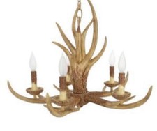 Rustic Resin Deer Horn Antler Candelabra Chandelier 5 Light Hampton Bay