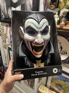 Vampire Dracula Door Knocker Spirit Halloween Animated Prop NIB Lights Up Talks - Picture 1 of 2