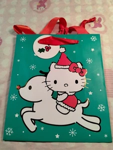 Sanrio 2019 Hello Kitty Christmas Gift Bag Small Green -NEW - Picture 1 of 1