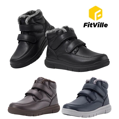 FitVille Herren Winterschuhe Weit Winter Warm Stiefel Wasserdicht Outdoor-Boots