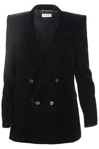 SAINT LAURENT DOUBLE BREASTED VELVET BLAZER FR 44 UK 16 - Picture 1 of 4