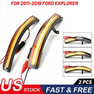 Luces de espejo lateral secuenciales para Ford Explorer 2011-2019 LED señal de giro ahumado - Imagen 1 de 10