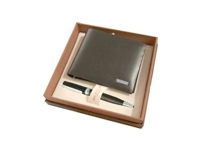Men’s Gift Set – Black RFID Leather Wallet + Ballpen in Gift Box (Father’s Day) - Picture 1 of 7