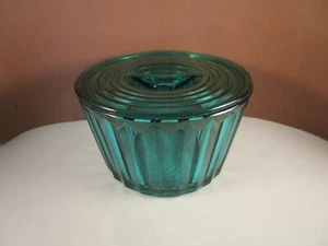 Vintage Jeanette Glass Ultramarine Jenny Ware Round 5" Refrigerator Dish & Lid - Picture 1 of 12