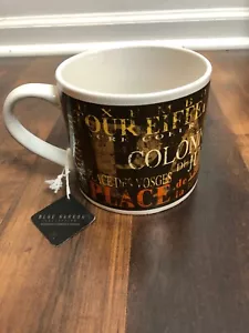 Blue Harbor collection mug 20oz. French themed-brown orange tan - Picture 1 of 7