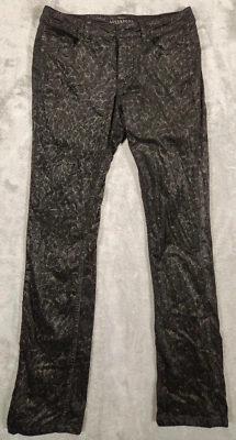 Liverpool Pants Women's Size 6 29X30 Leopard Velvet Black Straight Leg Stretch - Image 1 of 4