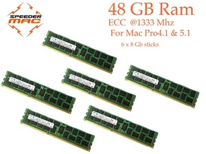  Mémoire 48 GB (6x 8GB) DDR3 ECC 1333MHz Mac Pro 2009 2010 2012 4.1 & 5.1 RAM - Imagen 1 de 1