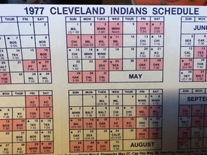 1977 CLEVELAND INDIANS POCKET SCHEDULE FOREST CITY - Picture 1 of 2