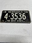 1956 Nebraska The Beef State License Plate 4-3536