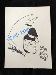 Len Wein Hand Drawn Batman, Signed -with Photo COA 2014. Co-Creator of Wolverine - Picture 1 of 3