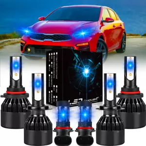 For Kia Forte 2019-2020 6X LED Headlight Bulbs High Low Beam+Fog Light Kit 8000K - Picture 1 of 12