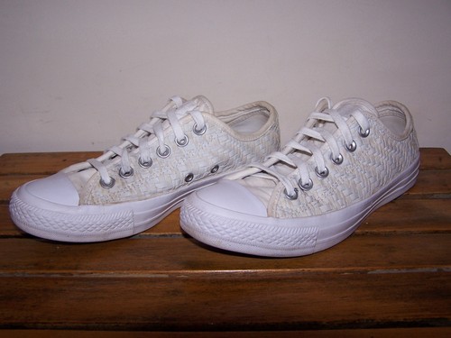 Scarpe da ginnastica Converse bianche tessuto All Star taglia 5 uk