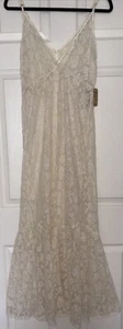 Cotton Candy LA button Up Maxi Slip dress cover-up Ivory Cream Lace NWT Sz S - Picture 1 of 6