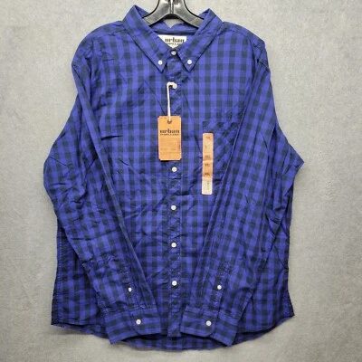 Camisa masculina flanela manga longa xadrez roxo XXL Urban Pipeline nova com etiquetas  - Imagem 1 de 4