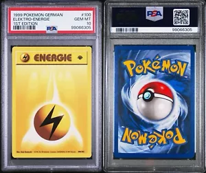 German TCG Elektro-Energie Base Set 1st Edition Pokemon PSA GEM MINT 10 Rare - Picture 1 of 1