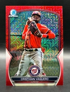 Cristhian Vaquero 2023 Bowman Chrome RED /5 Mojo BCP-54 Mega Box Refractor Card - Picture 1 of 2