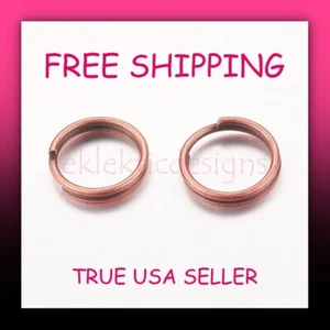 8mm 50pcs 1.4mm Antique Copper Metal Alloy Split Double Loop Jump Rings FREESHIP - Picture 1 of 6