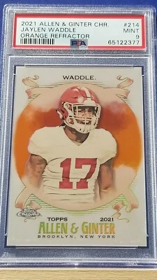 Jaylen Waddle - 2021 Allen & Ginter Chrome Orange Refractor   PSA 9   #21/25 - Image 1 of 2