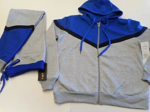 Sweat Suits Jr Boys Athletic Clothes Blue Gray Sweat Pants Shirts 2 Pc S, L, XL - Picture 1 of 6