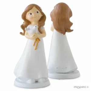 Figura pastel niña Comunión y paloma - Imagen 1 de 1