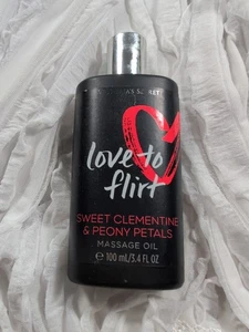 Victoria's Secret Love To Flirt Massage Oil Sweet Clementine Peony Petals READ - Picture 1 of 3