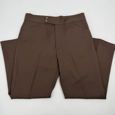 Farah Vintage Brown "Never Needs Ironing" Pants Women's Flare Leg Casual Size 14 - Image 1 of 4